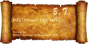 Büttner Tádé névjegykártya